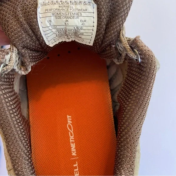 Merrell Siren Ventilator Desert Sage Women’s Lace Up Hiking Shoes size 9 - Picture 9 of 9